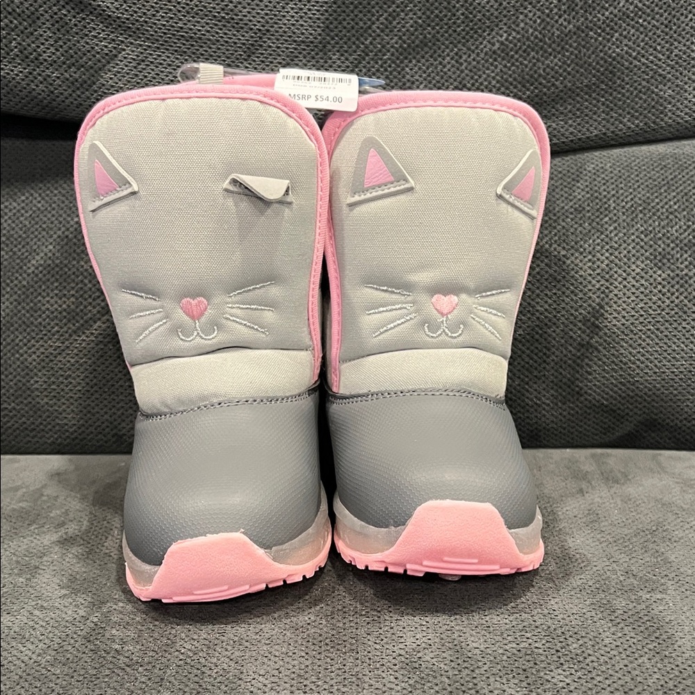Carter’s Gray and Pink Cat Face Boots